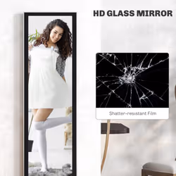 HOMCOM Floor Mirror Wall Mounted Leaning Standing Mirror 37 x 157cm Black - Additional view 4