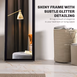 HOMCOM Floor Mirror Wall Mounted Leaning Standing Mirror 37 x 157cm Black - Additional view 6