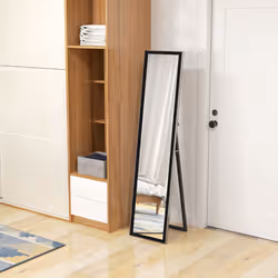 HOMCOM Floor Mirror Wall Mounted Leaning Standing Mirror 37 x 157cm Black - Additional view 7