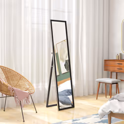 HOMCOM Floor Mirror Wall Mounted Leaning Standing Mirror 37 x 157cm Black - Additional view 8