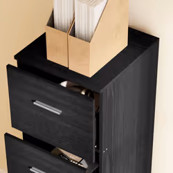 HOMCOM 4 Drawer File Cabinet Locking Filing Cabinet, Black Wood Effect - Additional view 6