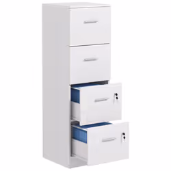 HOMCOM 4 Drawer File Cabinet Locking Filing Cabinet for A4, Ash Wood-Effect - Additional view 8
