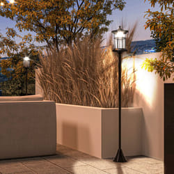 Outsunny LED Outdoor Solar Post Lights, Waterproof IP44, Cool White, 2 Pack