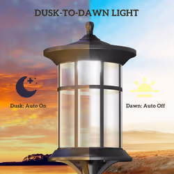 Outsunny LED Outdoor Solar Post Lights, Waterproof IP44, Cool White, 2 Pack
