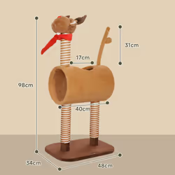 PawHut Cat Tree, 98cm Deer-Designed Cat Tower for Indoor Cats - Additional view 5