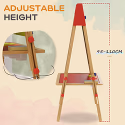 AIYAPLAY 3-in-1 Kids Easel with Paper Roll, Whiteboard, Chalkboard
