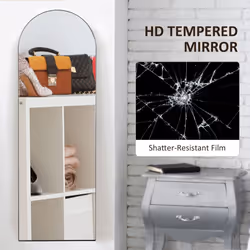 HOMCOM Floor Mirror Wall Mount Leaning Standing Mirror 50 x 150cm Black - Additional view 4