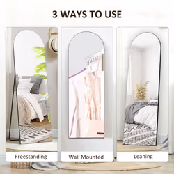 HOMCOM Floor Mirror Wall Mount Leaning Standing Mirror 50 x 150cm Black - Additional view 5