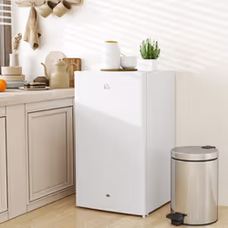 HOMCOM 91L Freestanding Under Counter Fridge with Lock White