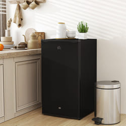 HOMCOM 91L Freestanding Under Counter Fridge with Lock Black