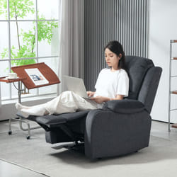HOMCOM Recliner Armchair for Living Room, Recliner Chair with Cup Holder Black