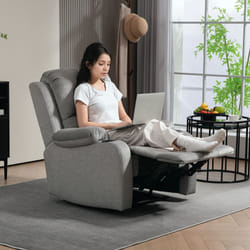 HOMCOM Recliner Armchair for Living Room, Recliner Chair with Cup Holder Grey