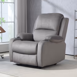 HOMCOM Recliner Armchair for Living Room, Recliner Chair with Cup Holder Grey - Additional view 4
