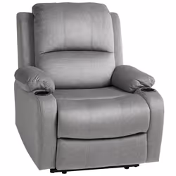 HOMCOM Recliner Armchair for Living Room, Recliner Chair with Cup Holder Grey - Additional view 6