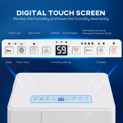 HOMCOM 30L Dehumidifier with Filter, Auto Defrost, for Home Laundry Drying