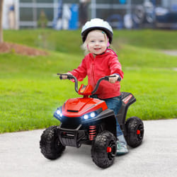 AIYAPLAY 12V Kids Electric Quad Bike with 4 Wheels Spring Suspension, Red