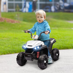 AIYAPLAY 12V Kids Electric Quad Bike with 4 Wheels Spring Suspension, White