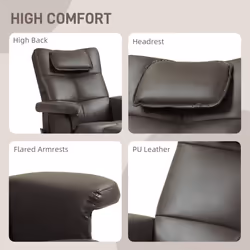 HOMCOM Massage Recliner Chair with Footstool and Hidden Storage, Dark Brown - Additional view 6
