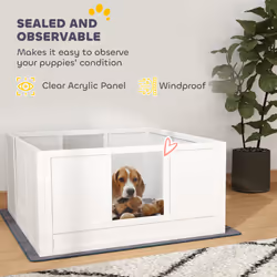 PawHut Dog Whelping Box with Whelping Pad, Adjustable Entrance, 100 x 96cm - Additional view 4
