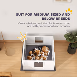 PawHut Dog Whelping Box with Whelping Pad, Adjustable Entrance, 100 x 96cm - Additional view 6