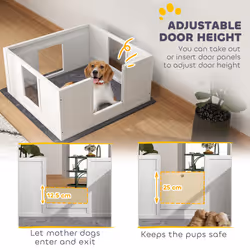 PawHut Dog Whelping Box with Whelping Pad, Adjustable Entrance, 100 x 96cm - Additional view 7