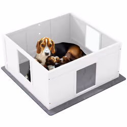 PawHut Dog Whelping Box with Whelping Pad, Adjustable Entrance, 100 x 96cm - Additional view 8