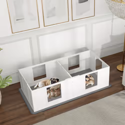 PawHut Whelping Box for Dogs with Whelping Pad, Two Room Design, 164 x 80cm