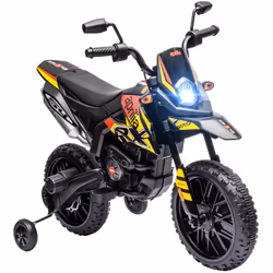 AIYAPLAY 12V Aprilia Licensed Kids Motorbike with Training Wheels, Yellow - Additional view 7