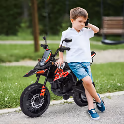 AIYAPLAY 12V Aprilia Licensed Kids Motorbike with Training Wheels, Red