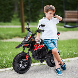 AIYAPLAY 12V Aprilia Licensed Kids Motorbike with Training Wheels, Red
