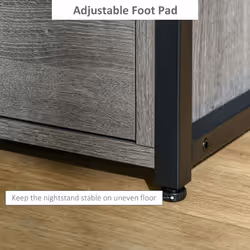 HOMCOM End Table Bedside Desk Slim Storage Cabinet with Shelf Grey - Additional view 5