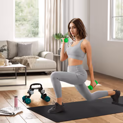 SPORTNOW Dumbbells Set with Storage Rack, 2 x 1kg, 2 x 3kg, 2 x 5kg, Grey