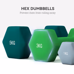 SPORTNOW Dumbbells Set with Storage Rack, 2 x 1kg, 2 x 3kg, 2 x 5kg, Grey - Additional view 4