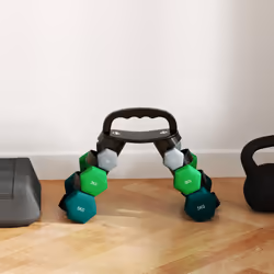 SPORTNOW Dumbbells Set with Storage Rack, 2 x 1kg, 2 x 3kg, 2 x 5kg, Grey - Additional view 5