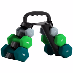 SPORTNOW Dumbbells Set with Storage Rack, 2 x 1kg, 2 x 3kg, 2 x 5kg, Grey - Additional view 8