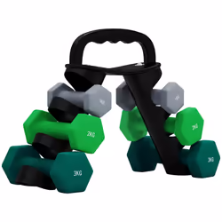 SPORTNOW Dumbbells Set with Carry Storage Rack, 2 x 1kg, 2 x 2kg, 2 x 3kg
