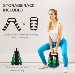 SPORTNOW Dumbbells Set with Carry Storage Rack, 2 x 1kg, 2 x 2kg, 2 x 3kg - Additional view 4