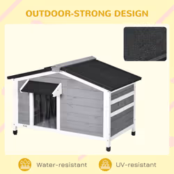 PawHut Wooden Dog Kennel for Outside 97L x 72W x 65Hcm, Grey