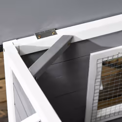 PawHut Wooden Dog Kennel for Outside 97L x 72W x 65Hcm, Grey - Additional view 6