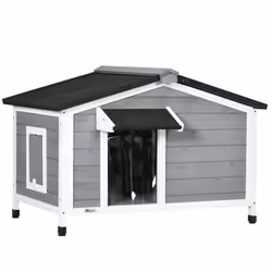 PawHut Wooden Dog Kennel for Outside 97L x 72W x 65Hcm, Grey - Additional view 7