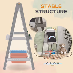 AIYAPLAY Double-Sided Art Easel for Kids with Paper Roll, Storage Boxes - Additional view 5
