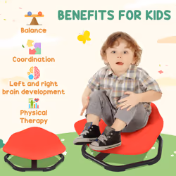 AIYAPLAY Sensory Spinning Chair for Kids, for Balance, Coordination, Red