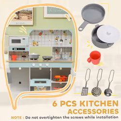 AIYAPLAY Toy Kitchen, Pretend Role Play Kitchen w/ Ice Maker, Microwave - Additional view 4