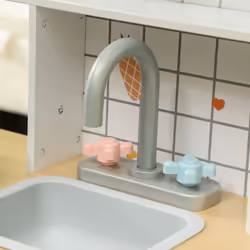 AIYAPLAY Toy Kitchen, Pretend Role Play Kitchen w/ Ice Maker, Microwave - Additional view 6