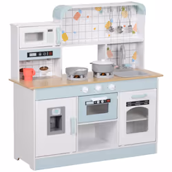 AIYAPLAY Toy Kitchen, Pretend Role Play Kitchen w/ Ice Maker, Microwave - Additional view 8