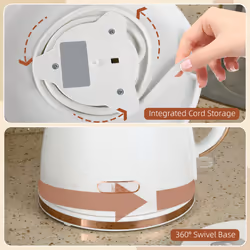 HOMCOM Electric Kettle, Fast Boil, 1.7L, 3kW, Swivel, Auto Shut-off, Cream - Additional view 6