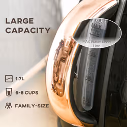 HOMCOM Electric Kettle, Fast Boil, 1.7L, 3kW, Swivel, Auto Shut-off, Black - Additional view 4