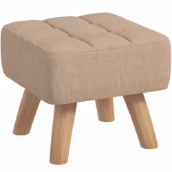 HOMCOM Modern Footstool, Fabric Foot Rest with Rubber Wood Legs, Brown - Additional view 7