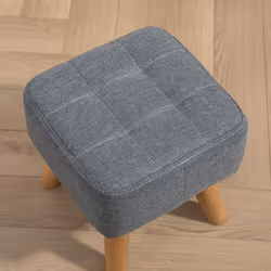 HOMCOM Modern Footstool, Fabric Foot Rest with Rubber Wood Legs, Grey - Additional view 6