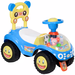 AIYAPLAY Ride on Toy, Foot to Floor Design with Music, Light, Horn, Blue